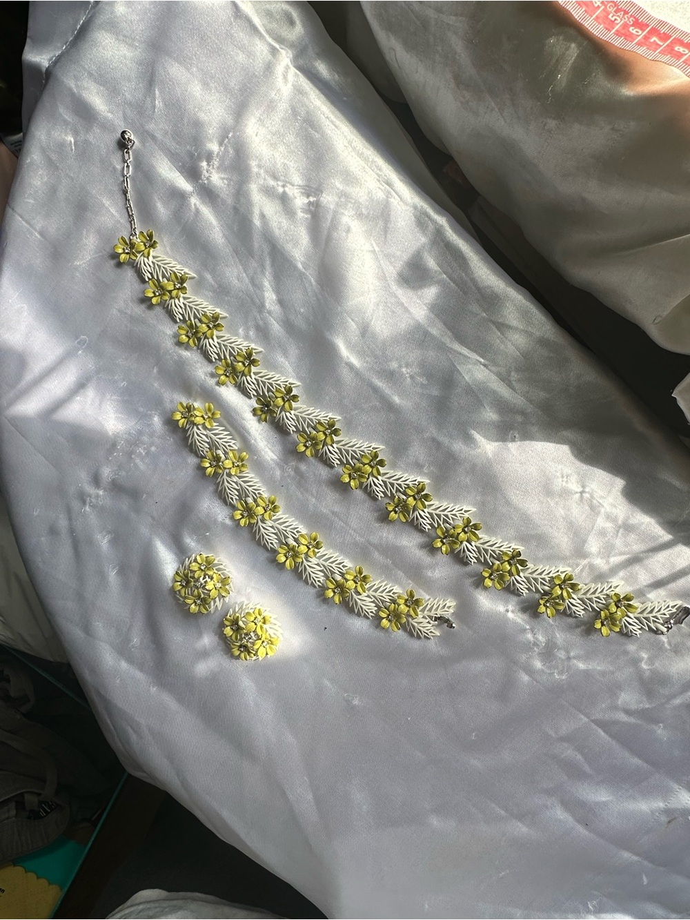 Vintage Crown Trifari Flowering Fern Necklace Set — Women’s Flower Chain Jewelry